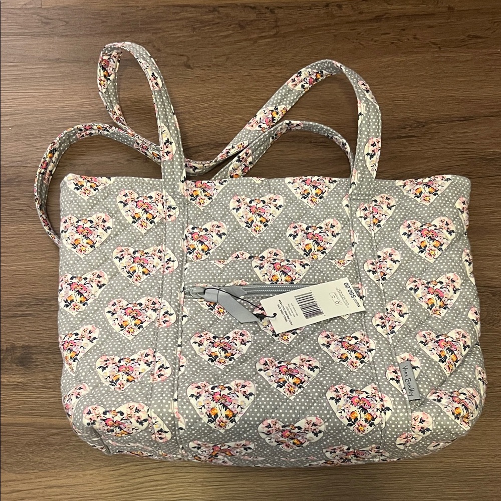 Vera Bradley Gray Floral Heart Tote
